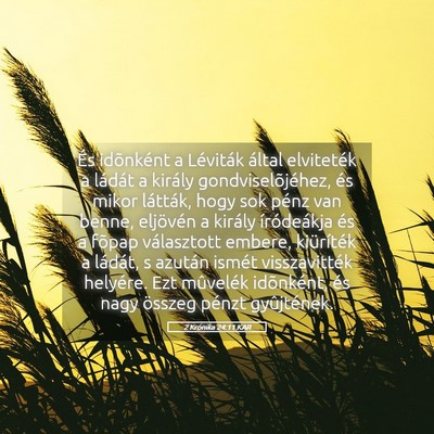 Picture 05 - 2 Krónika 24:11 KAR - És idõnként a Léviták által elviteték a - Bible Verse Picture