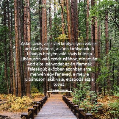 Picture 05 - 2 Krónika 25:18 KAR - Akkor Joás, az Izráel királya ilyen választ - Bible Verse Picture