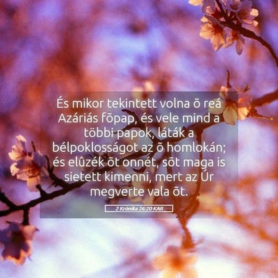 Picture 05 - 2 Krónika 26:20 KAR - És mikor tekintett volna õ reá Azáriás - Bible Verse Picture