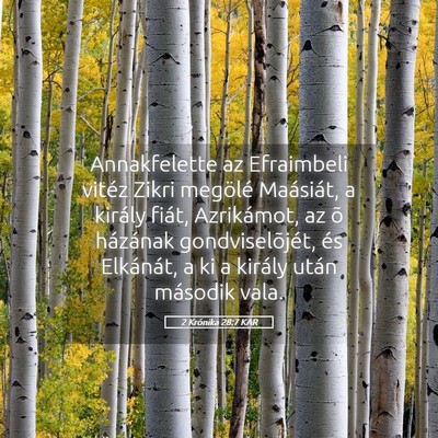 Picture 05 - 2 Krónika 28:7 KAR - Annakfelette az Efraimbeli vitéz Zikri megölé - Bible Verse Picture