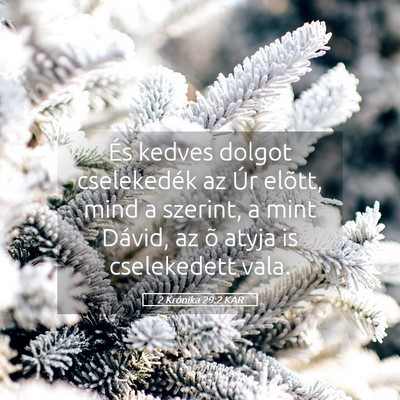 Picture 05 - 2 Krónika 29:2 KAR - És kedves dolgot cselekedék az Úr elõtt, mind - Bible Verse Picture