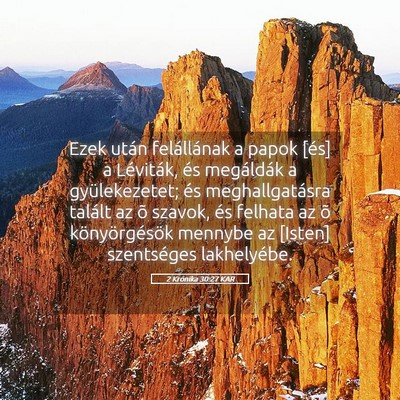 Picture 05 - 2 Krónika 30:27 KAR - Ezek után felállának a papok [és] a - Bible Verse Picture