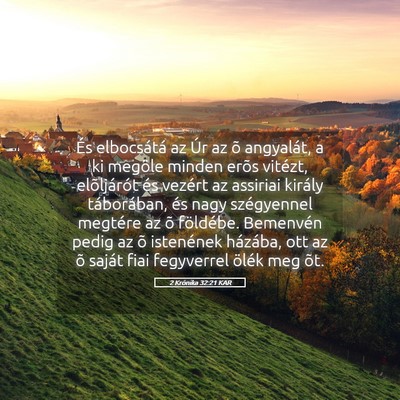 Picture 05 - 2 Krónika 32:21 KAR - És elbocsátá az Úr az õ angyalát, a ki - Bible Verse Picture