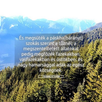Picture 05 - 2 Krónika 35:13 KAR - És megsüték a páskha[bárányt] szokás - Bible Verse Picture