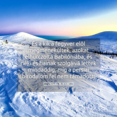Picture 05 - 2 Krónika 36:20 KAR - És a kik a fegyver elõl megmenekültek, azokat - Bible Verse Picture