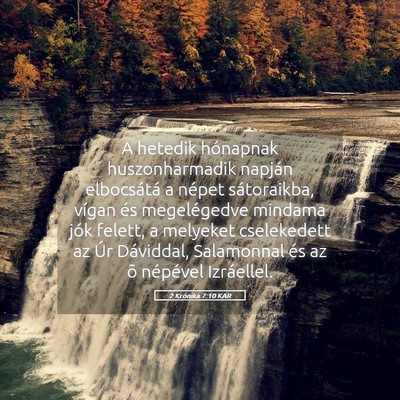 Picture 05 - 2 Krónika 7:10 KAR - A hetedik hónapnak huszonharmadik napján - Bible Verse Picture