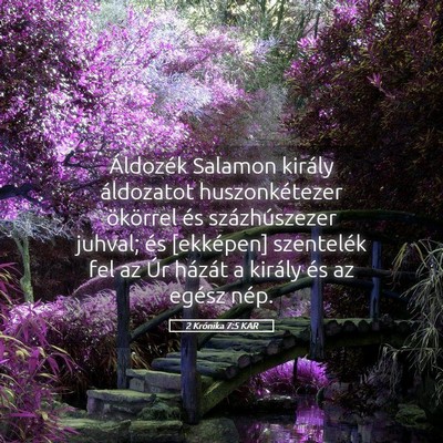 Picture 05 - 2 Krónika 7:5 KAR - Áldozék Salamon király áldozatot - Bible Verse Picture