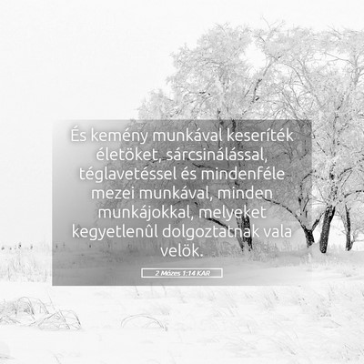 Picture 05 - 2 Mózes 1:14 KAR - És kemény munkával keseríték életöket, - Bible Verse Picture