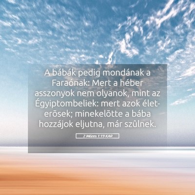 Picture 05 - 2 Mózes 1:19 KAR - A bábák pedig mondának a Faraónak: Mert a - Bible Verse Picture