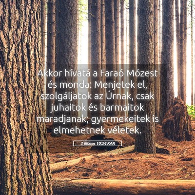 Picture 05 - 2 Mózes 10:24 KAR - Akkor hívatá a Faraó Mózest és monda: - Bible Verse Picture