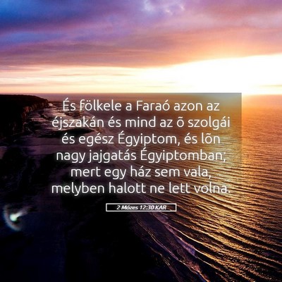 Picture 05 - 2 Mózes 12:30 KAR - És fölkele a Faraó azon az éjszakán és mind - Bible Verse Picture