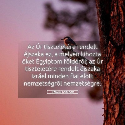 Picture 05 - 2 Mózes 12:42 KAR - Az Úr tiszteletére rendelt éjszaka ez, a - Bible Verse Picture