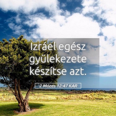 Picture 05 - 2 Mózes 12:47 KAR - Izráel egész gyülekezete készítse - Bible Verse Picture