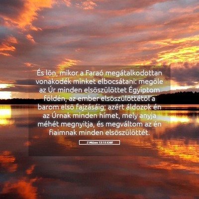 Picture 05 - 2 Mózes 13:15 KAR - És lõn, mikor a Faraó megátalkodottan - Bible Verse Picture