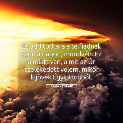 Picture 05 - 2 Mózes 13:8 KAR - És add tudtára a te fiadnak azon a napon, - Bible Verse Picture