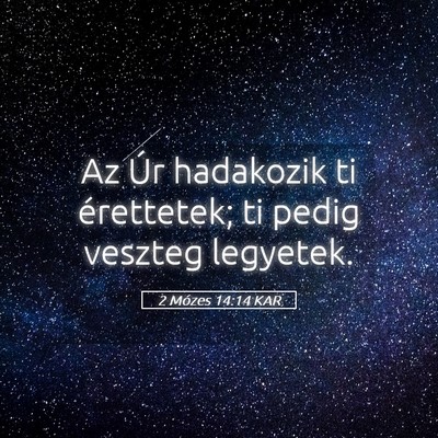 Picture 05 - 2 Mózes 14:14 KAR - Az Úr hadakozik ti érettetek; ti pedig veszteg - Bible Verse Picture
