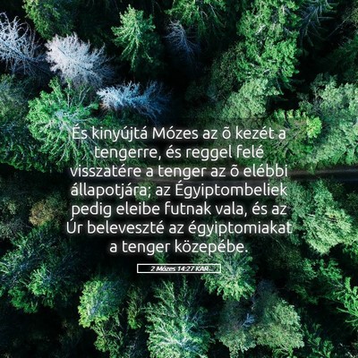 Picture 05 - 2 Mózes 14:27 KAR - És kinyújtá Mózes az õ kezét a tengerre, - Bible Verse Picture