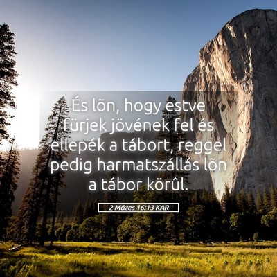 Picture 05 - 2 Mózes 16:13 KAR - És lõn, hogy estve fürjek jövének fel és - Bible Verse Picture