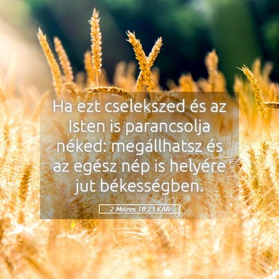 Picture 05 - 2 Mózes 18:23 KAR - Ha ezt cselekszed és az Isten is parancsolja - Bible Verse Picture