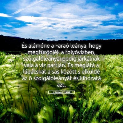 Picture 05 - 2 Mózes 2:5 KAR - És aláméne a Faraó leánya, hogy - Bible Verse Picture