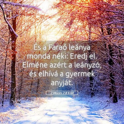 Picture 05 - 2 Mózes 2:8 KAR - És a Faraó leánya monda néki: Eredj el. - Bible Verse Picture
