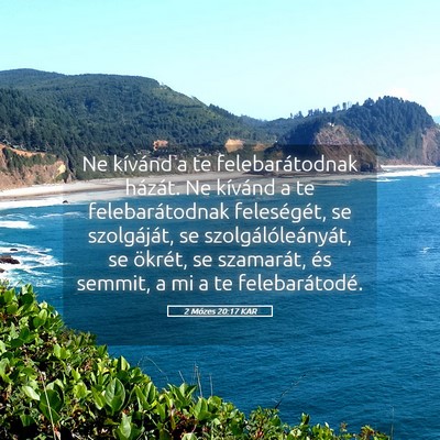 Picture 05 - 2 Mózes 20:17 KAR - Ne kívánd a te felebarátodnak házát. Ne - Bible Verse Picture
