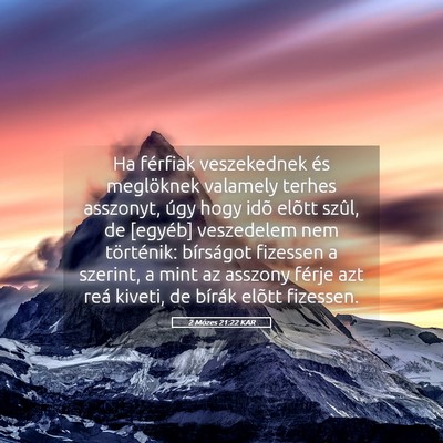 Picture 05 - 2 Mózes 21:22 KAR - Ha férfiak veszekednek és meglöknek valamely - Bible Verse Picture