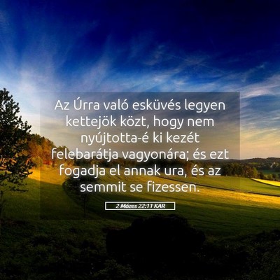 Picture 05 - 2 Mózes 22:11 KAR - Az Úrra való esküvés legyen kettejök közt, - Bible Verse Picture