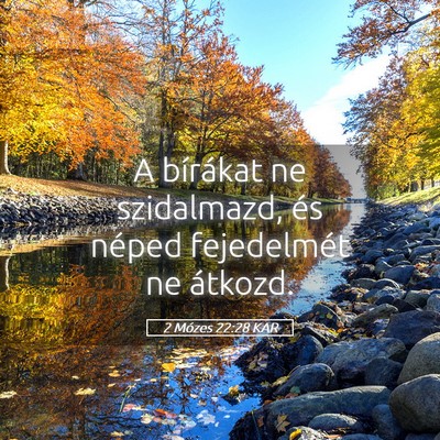 Picture 05 - 2 Mózes 22:28 KAR - A bírákat ne szidalmazd, és néped fejedelmét - Bible Verse Picture