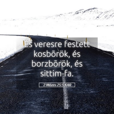 Picture 05 - 2 Mózes 25:5 KAR - És veresre festett kosbõrök, és borzbõrök, - Bible Verse Picture