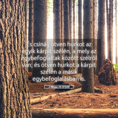 Picture 05 - 2 Mózes 26:10 KAR - És csinálj ötven hurkot az egyik kárpit - Bible Verse Picture