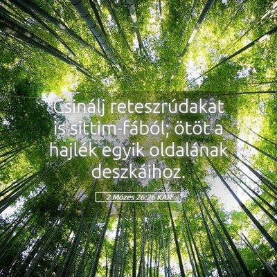 Picture 05 - 2 Mózes 26:26 KAR - Csinálj reteszrúdakat is sittim-fából; ötöt - Bible Verse Picture
