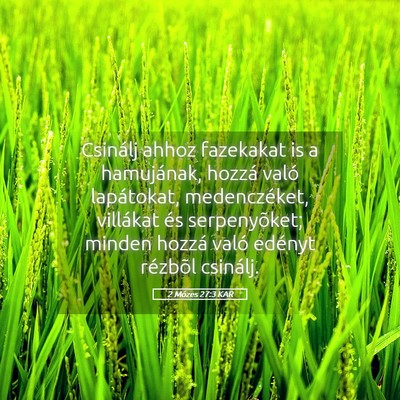 Picture 05 - 2 Mózes 27:3 KAR - Csinálj ahhoz fazekakat is a hamujának, hozzá - Bible Verse Picture