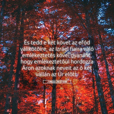 Picture 05 - 2 Mózes 28:12 KAR - És tedd e két követ az efód vállkötõire, - Bible Verse Picture