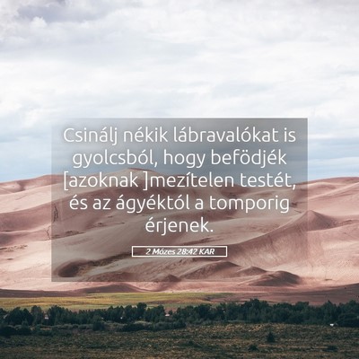 Picture 05 - 2 Mózes 28:42 KAR - Csinálj nékik lábravalókat is gyolcsból, - Bible Verse Picture