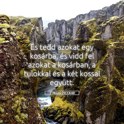 Picture 05 - 2 Mózes 29:3 KAR - És tedd azokat egy kosárba, és vidd fel azokat - Bible Verse Picture