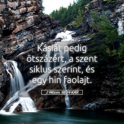 Picture 05 - 2 Mózes 30:24 KAR - Kásiát pedig ötszázért, a szent siklus - Bible Verse Picture