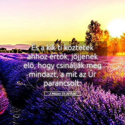 Picture 05 - 2 Mózes 35:10 KAR - És a kik ti köztetek ahhoz értõk, jõjjenek - Bible Verse Picture