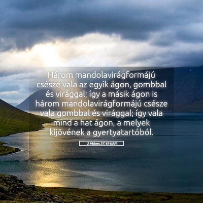 Picture 05 - 2 Mózes 37:19 KAR - Három mandolavirágformájú csésze vala az - Bible Verse Picture