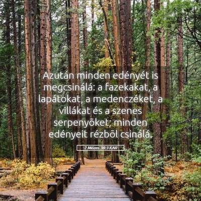 Picture 05 - 2 Mózes 38:3 KAR - Azután minden edényét is megcsinálá: a - Bible Verse Picture