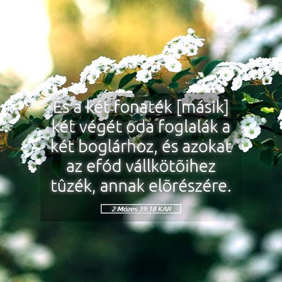 Picture 05 - 2 Mózes 39:18 KAR - És a két fonaték [másik] két végét oda - Bible Verse Picture