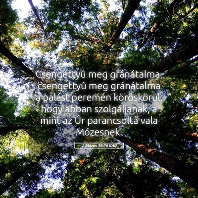 Picture 05 - 2 Mózes 39:26 KAR - Csengettyû meg gránátalma, csengettyû meg - Bible Verse Picture