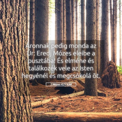 Picture 05 - 2 Mózes 4:27 KAR - Áronnak pedig monda az Úr: Eredj Mózes eleibe - Bible Verse Picture
