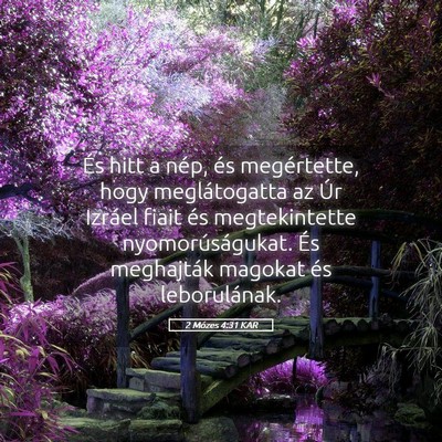 Picture 05 - 2 Mózes 4:31 KAR - És hitt a nép, és megértette, hogy - Bible Verse Picture