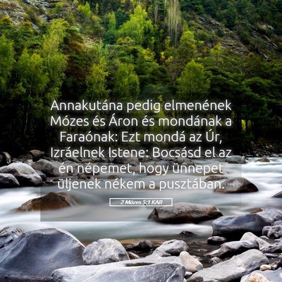 Picture 05 - 2 Mózes 5:1 KAR - Annakutána pedig elmenének Mózes és Áron és - Bible Verse Picture