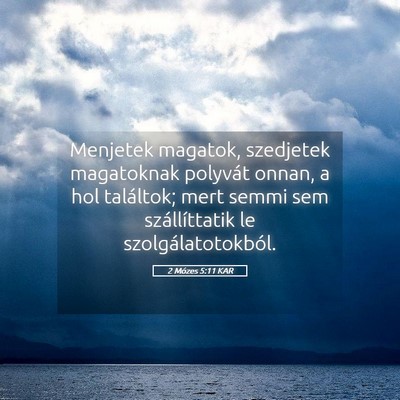 Picture 05 - 2 Mózes 5:11 KAR - Menjetek magatok, szedjetek magatoknak polyvát - Bible Verse Picture
