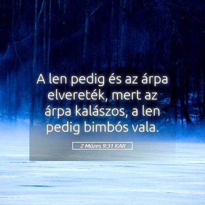 Picture 05 - 2 Mózes 9:31 KAR - A len pedig és az árpa elvereték, mert az - Bible Verse Picture