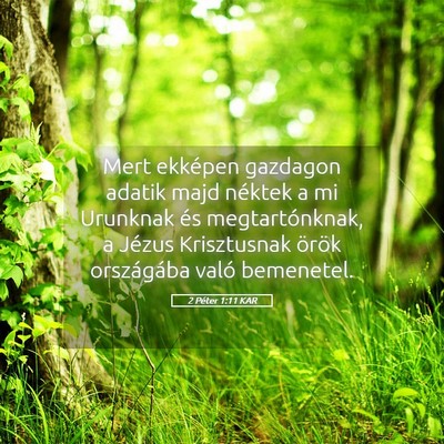 Picture 05 - 2 Péter 1:11 KAR - Mert ekképen gazdagon adatik majd néktek a mi - Bible Verse Picture
