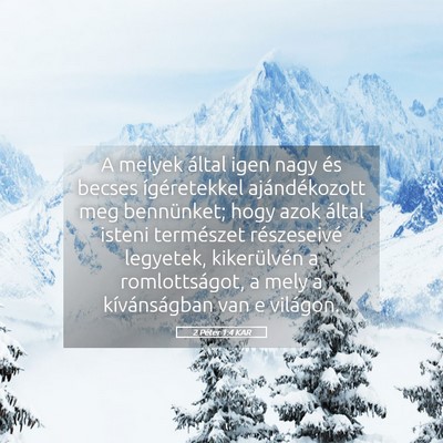Picture 05 - 2 Péter 1:4 KAR - A melyek által igen nagy és becses - Bible Verse Picture