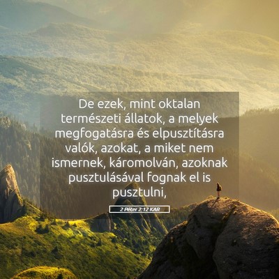 Picture 05 - 2 Péter 2:12 KAR - De ezek, mint oktalan természeti állatok, a - Bible Verse Picture